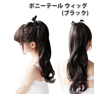 ポイントウィッグ ポニーテール ウィッグ ロング(約50〜60cm)（ ブラック ) ツインテール ロング 黒 |L｜bestclick