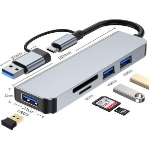 USBハブ Type-Cハブ 両用 5in1 ...の詳細画像1