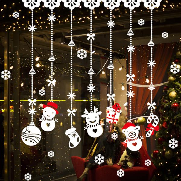 クリスマス 静電ステッカー 雪 窓 DIY クリスマスステッカー ウォールステッカー 飾り 剥がせる...