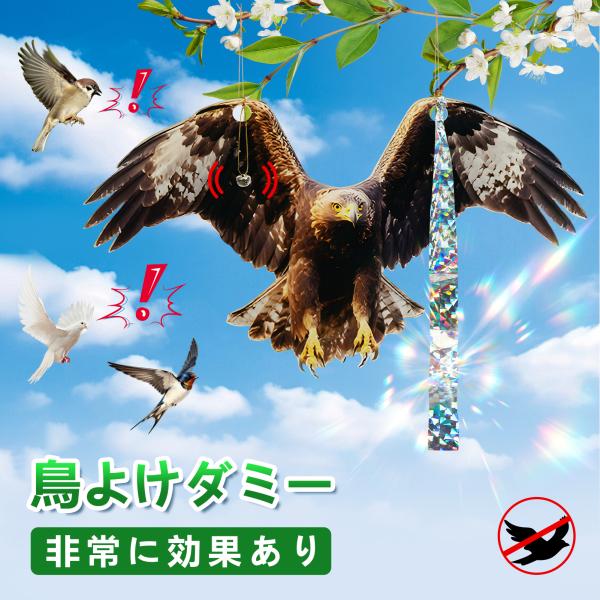 SENUN 鳥よけグッズ 鳥避け 鳩よけ ベランダ 鷹 たか フクロウ カラス撃退 カラスよけ ハト...