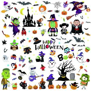 ハロウィン 飾り 静電ステッカー 【20×30cm 9枚入り 59pcs】｜bestday