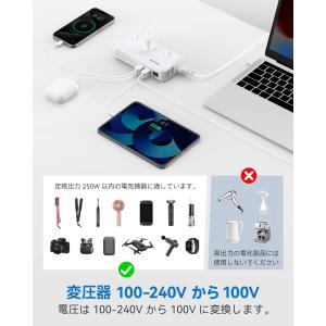 BESTEK 海外旅行用 変圧器 250W 海...の詳細画像2