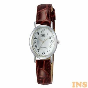 腕時計 シチズン キューアンドキュー Q&Q レディース アナログ 革ベルト シルバー ブラウン VZ89-304