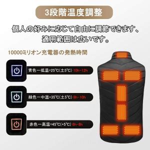 電熱ベスト ヒーターベスト 9つヒーター 3段...の詳細画像5