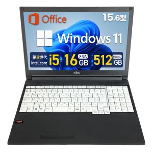 富士通 ノートパソコン A579 15.6型 第8世代 Corei5 16GBメモリ SSD 512GB テンキー MS Office H&B 2021 Win11Pro WiFi DVDROM A579-8i5-16-512