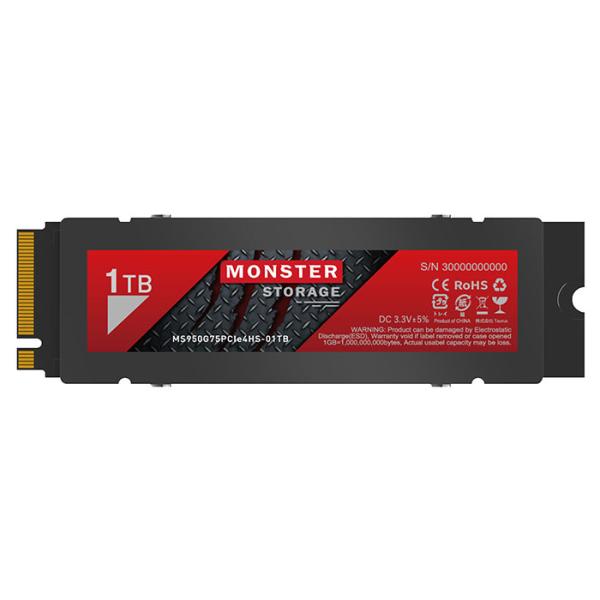 Monster Storage 1TB NVMe SSD PCIe Gen 4×4 最大読込: 7,...