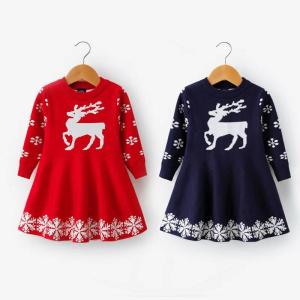 ワンピース クリスマス クリスマスドレス サンダークロス 鹿 子供ワンピース プリンセス お姫様 レッドドレス ハロウィン 女の子 かわいい キッズワンピース