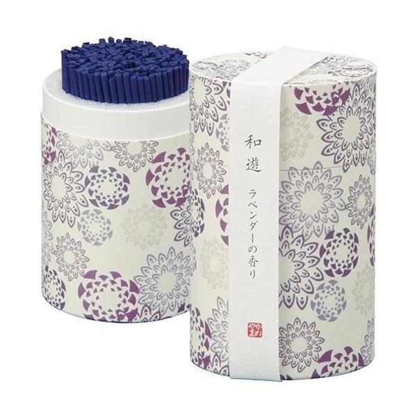 カメヤマ I20120102 和遊 線香 ラベンダーの香り 約90g  筒箱タイプ お線香 お悔やみ...