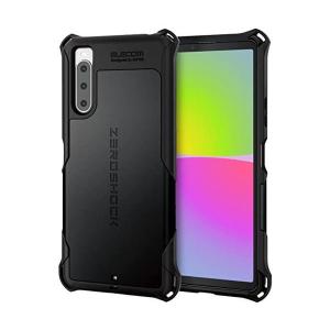 エレコム PM-X222ZEROBK Xperia 10 IV ハイブリッドケース カバー ブラック ZEROSHOCK 耐衝撃 衝撃吸収 ストラップホール付｜bestone1