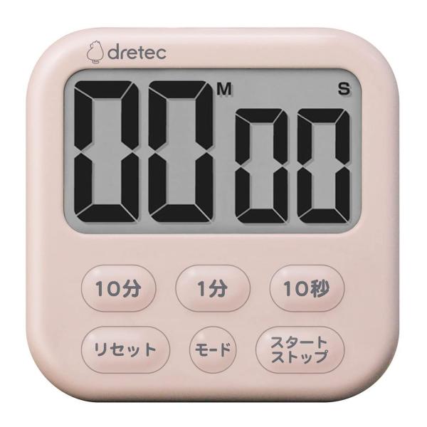 ドリテック T-615PK 大画面タイマー シャボン6 ピンク マグネット デジタル dretec
