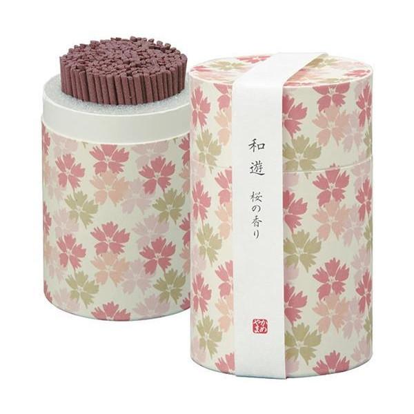 カメヤマ I20120101 和遊 桜の香り 線香 約90g 筒型線香 筒箱タイプ 香典 墓参り