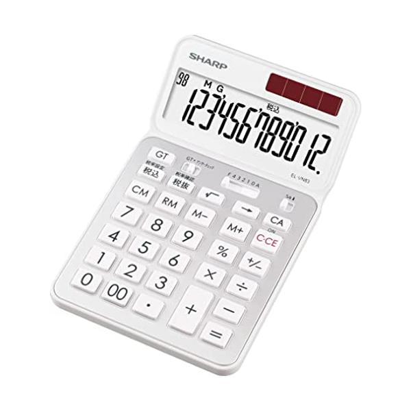 シャープ EL-VN83-WX ホワイト系クリアホワイト デザイン電卓プレミアムモデル 抗菌仕様 1...