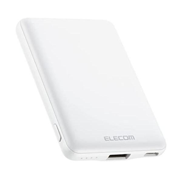 エレコム DE-C37-5000WH ホワイト モバイルバッテリー 5000mAh 12W コンパク...