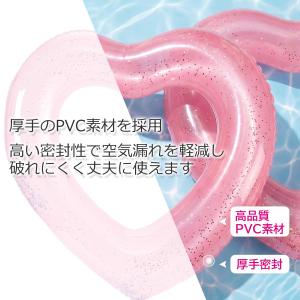 浮き輪 大人用 浮輪 ハート ピンク 120 ...の詳細画像3