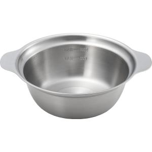 ヨシカワ YJ3239 両手鍋 ガス火・IH対応 18cm どんぶり鍋 ラーメン ステンレス 鍋 深い 目盛り付き 一人用