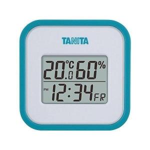 タニタ 温湿度計 TT-558 BL 温度 湿度 デジタル 壁掛け 時計付き 卓上 マグネット ブルー｜bestone1