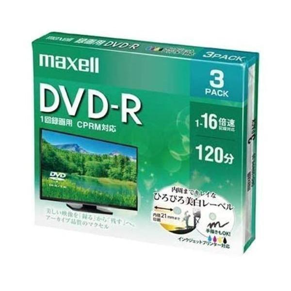 マクセル DRD120WPE.3S 録画用 DVD-R 標準120分 16倍速 CPRM プリンタブ...