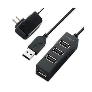 エレコム U2H-TV003SBK ブラック USB2.0 ハブ 4ポート ACアダプタ付 ELECOM