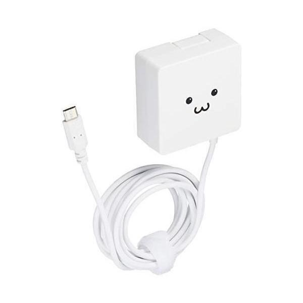 エレコム MPA-ACMBC154WF スマホ用AC充電器/ケーブル一体型/1.8A出力/1.5m