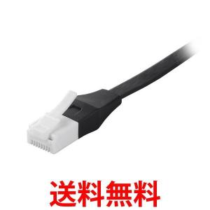 iBUFFALO ツメの折れないLANケーブル UTP Cat6a ストレート フラットタイプ 10m ブラック BSLS6AFU100BK　カテゴリー6