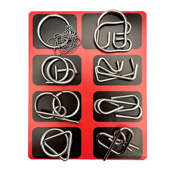 知恵の輪 パズルセット 8個入り ピンク 大人 子ども向け 金属パズル 知能 謎解き ストレス発散 ...