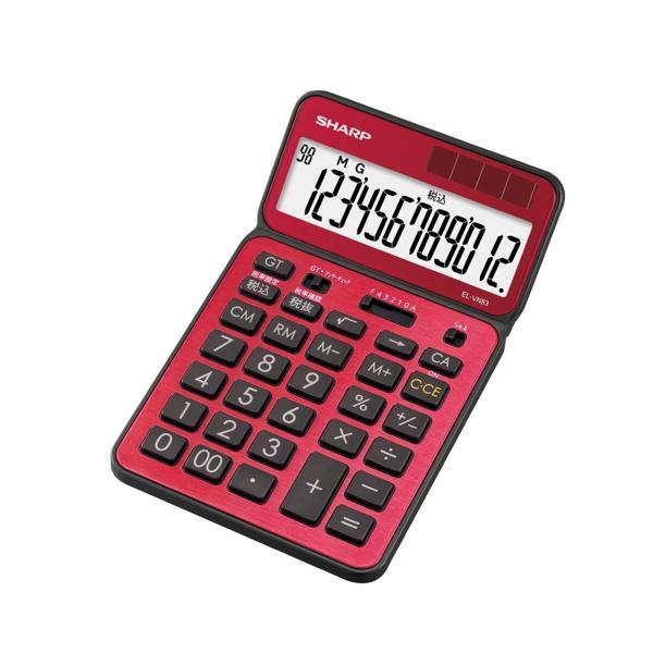 シャープ  EL-VN83-RX デザイン電卓プレミアムモデル スタイリッシュレッド ナイスサイズタ...