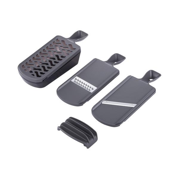 貝印 DH8041 コンパクト調理器セット 指ガード スライサー 千切り器 おろし器 グレー KAI