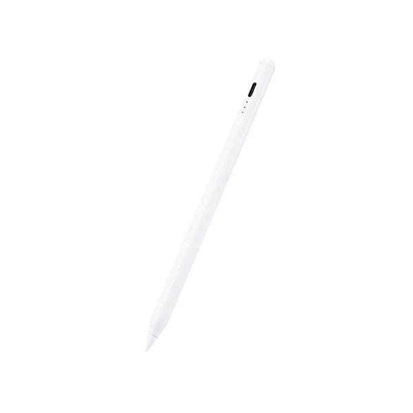 エレコム P-TPACSTAP03WH タッチペン ホワイト iPad用 樹脂製ペン先 パームリジェ...