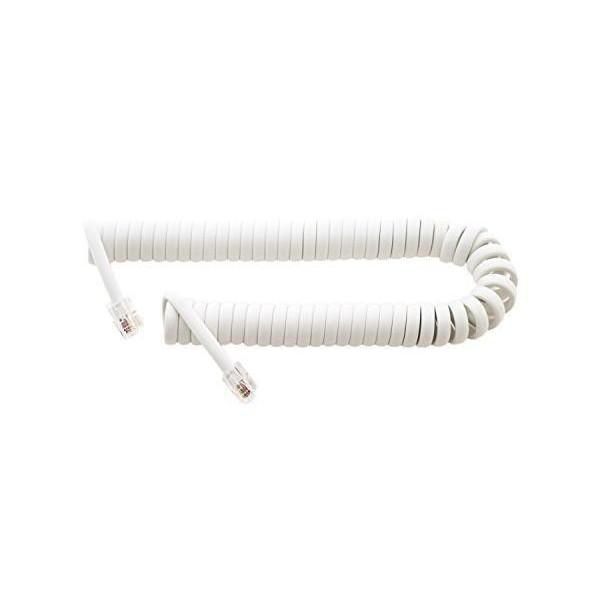 ミヨシ MCO  DC-J403 WH ホワイト 受話器用カールコード クロス結線 収縮時0.3m