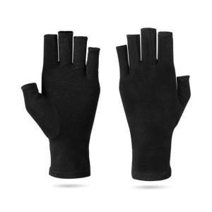 手袋 サポーター 着圧 バネ指 手首 引き締め 指なし 関節炎 腱鞘炎 ブラックM ((S