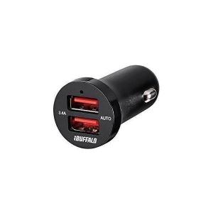 BUFFALO BSMPS3402P2BK USBカーチャージャー 3.4A 急速2ポート オートパワーセレクト搭載