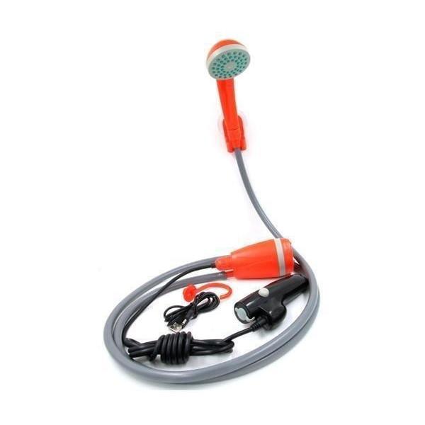ポータブルシャワー オレンジ アウトドア 簡易シャワー USB 屋外 吸盤 電動 簡易 海水浴 洗車...