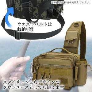 フィッシングバッグ ブラウン 釣りバッグ 釣り...の詳細画像5