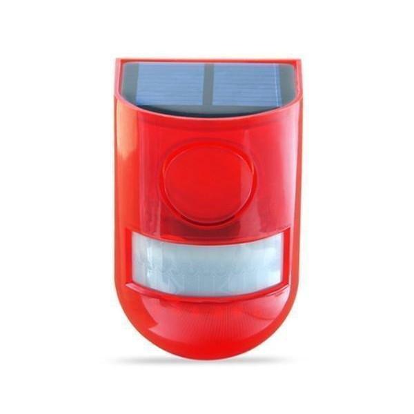 防犯アラーム 警報機 人感センサー LED警告灯 ソーラーライト 太陽光充電 ブザー音 警告アラーム...