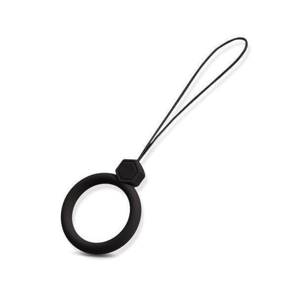 スマホリング ブラック ストラップ リングストラップ 落下防止 スマホホルダー マルチリング フィン...