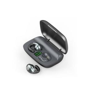 ワイヤレスイヤホン ブラック bluetooth5.2 耳をふさがないイヤホン 耳掛け型 自動ペアリング マイク内蔵 防水  ((S
