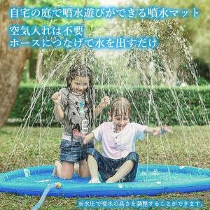 噴水マット 水遊び アニマル柄 170cm プ...の詳細画像2