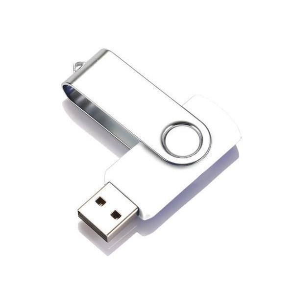 USBメモリ ホワイト 32GB USB2.0 USB キャップレス フラッシュメモリ 回転式 おし...