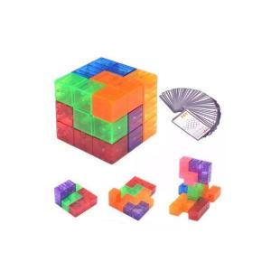 キューブパズル クリア おもちゃ 知育玩具 組み立て マグネティックキューブ ブロックパズル マグネットキューブ ((S｜bestone1