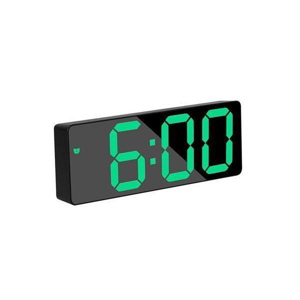 目覚まし時計 置き時計 デジタル LEDライト 静音設計 おしゃれ かわいい 子供 ブラック 長方形...