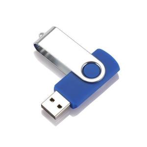 USBメモリ ブルー 32GB USB2.0 USB キャップレス フラッシュメモリ 回転式 おしゃれ コンパクト ((S｜bestone1