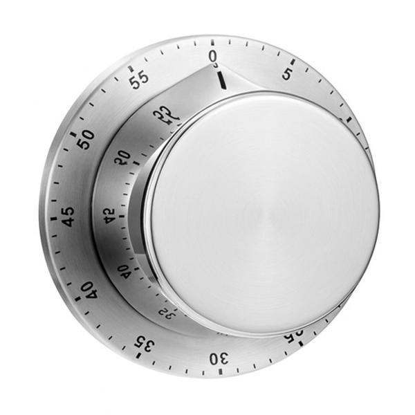 キッチンタイマー シルバー アナログ ステンレス ダイヤル式 料理 調理タイマー 手動 タイマー  ...