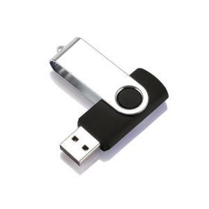 USBメモリ ブラック 32GB USB2.0 USB キャップレス フラッシュメモリ 回転式 おしゃれ コンパクト  ((S