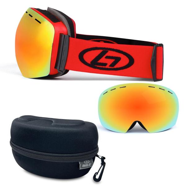 スキーゴーグル スノーゴーグル  スノーボード オレンジ ゴーグル UVカット 紫外線カット スキー...