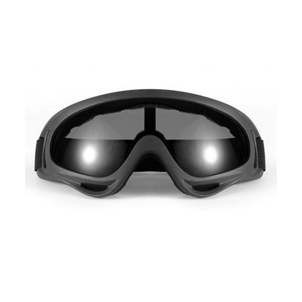 タクティカルゴーグル 黒フレーム グレーレンズ スノボ スキー バイク サバゲー ゴーグル アウトド...