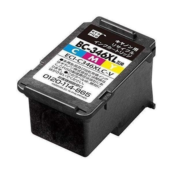 2個セット エコリカ ECI-C346XLC-V リサイクルインクカートリッジ カラー キヤノン B...