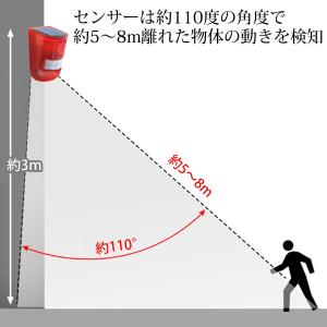 防犯アラーム 警報機 人感センサー LED警告...の詳細画像2