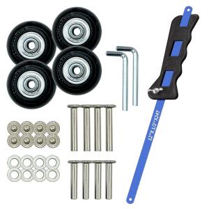 スーツケース タイヤ キャスター 交換用 4個セット 45mm ノコギリ付属 キャリーケース 車輪 修理 自分で交換 キット ((S