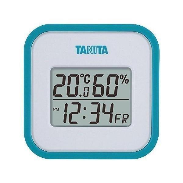 3個セット タニタ TT-558 BL ブルー 温湿度計 温度 デジタル 壁掛け 時計付き 卓上 マ...