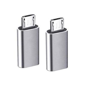 2個セット micro usb type-c 変換アダプタ type-c to マイクロusb 充電 変換 コネクタ シルバー ((S ((S